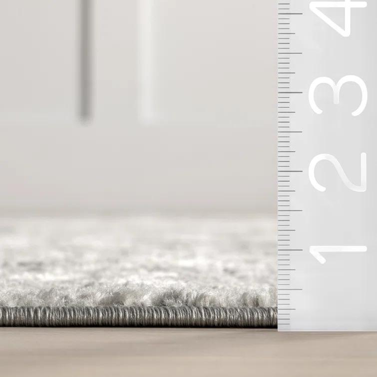 Deedra Modern Abstract Power Loom Performance Gray/White Rug