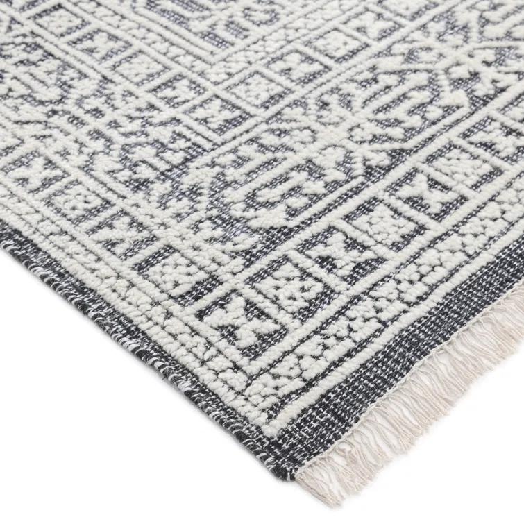 Elegant Hand-Knotted Wool-Viscose Blend Gray Area Rug, 9' x 12'