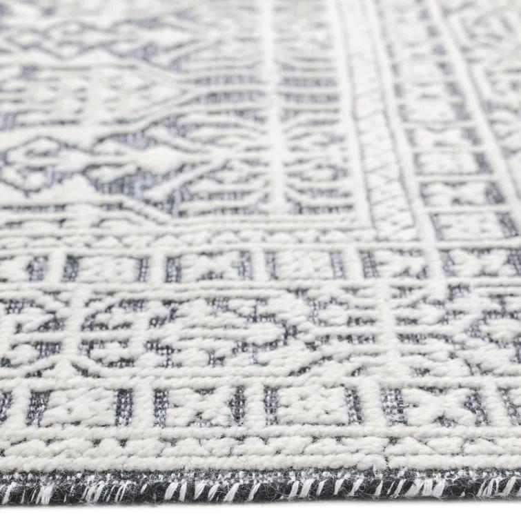 Elegant Hand-Knotted Wool-Viscose Blend Gray Area Rug, 9' x 12'