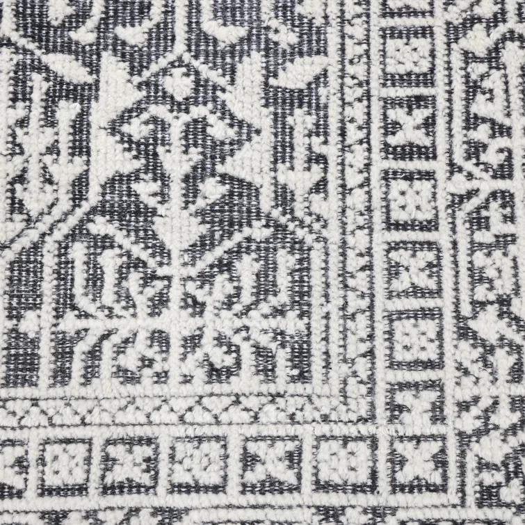 Elegant Hand-Knotted Wool-Viscose Blend Gray Area Rug, 9' x 12'