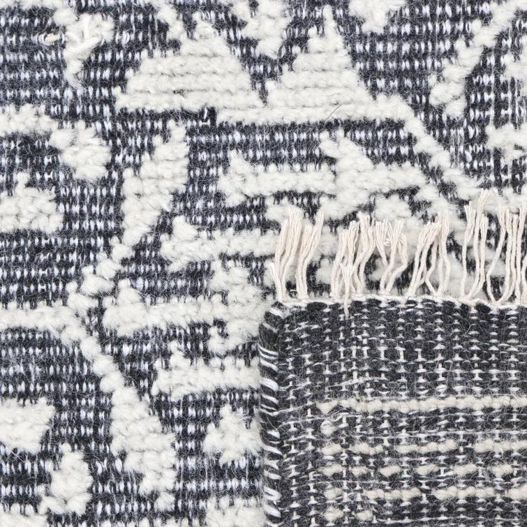 Elegant Hand-Knotted Wool-Viscose Blend Gray Area Rug, 9' x 12'