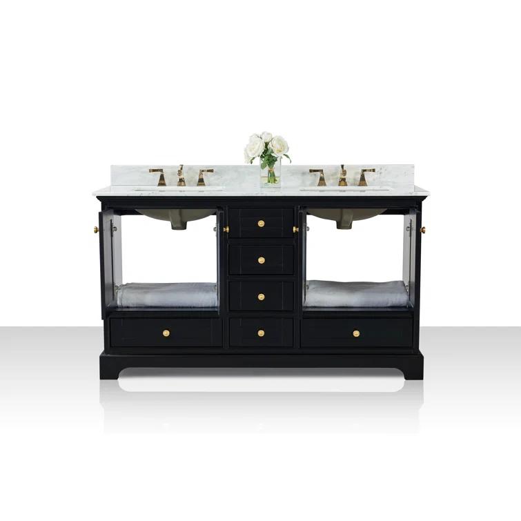 Varna 60'' Double Bathroom Vanity with Marble Top