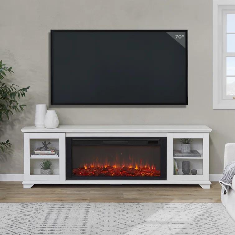 Real Flame Benjamin 81" Landscape TV Stand with Electric Fireplace by Real Flame