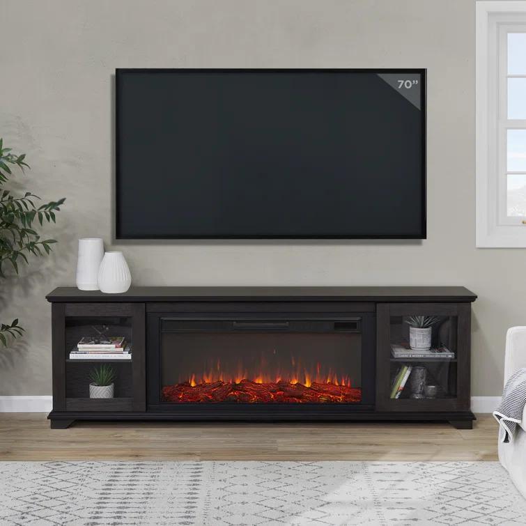 Real Flame Benjamin 81" Landscape TV Stand with Electric Fireplace by Real Flame