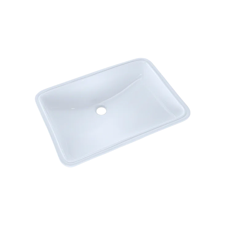 Vitreous China Rectangular Undermount Bathroom Sink with Overflow