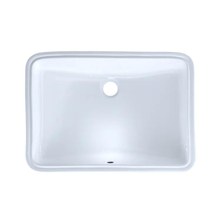 Vitreous China Rectangular Undermount Bathroom Sink with Overflow