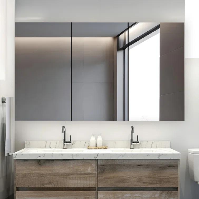 Royale Medicine Cabinet with Electrical Outlets, Defogger, Adjustable LED 3X Magnifying Mirror