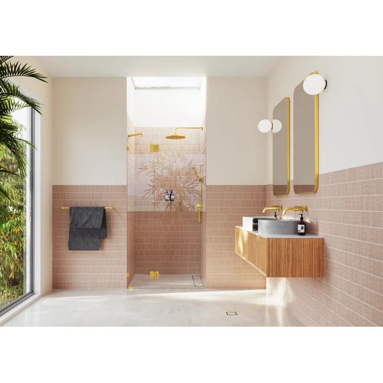 Glass Warehouse Halo 41 in. x 78 in. Frameless Glass Hinge Shower Door GW-GH-41-SB