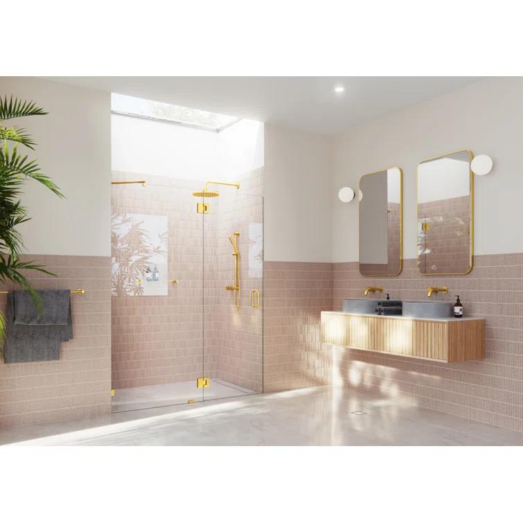 Halo 62 in. x 78 in. Frameless Glass Hinge Shower Door