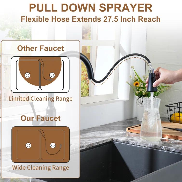 Willow Smart Faucet Touchless Pull Down Sprayer Kitchen Faucet with Voice and Motion Control