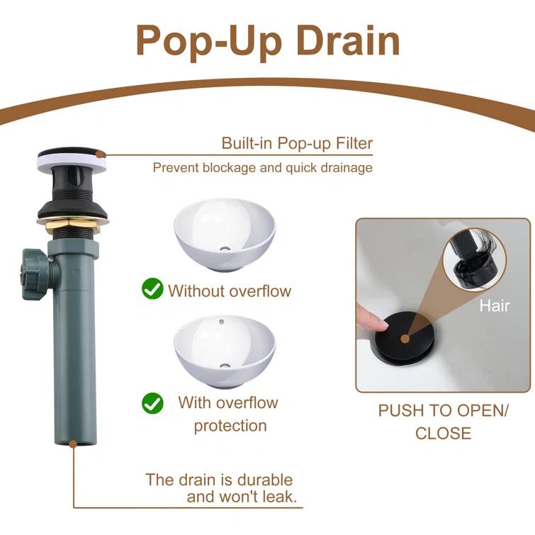 2 Handle Bathroom Faucet with Drain