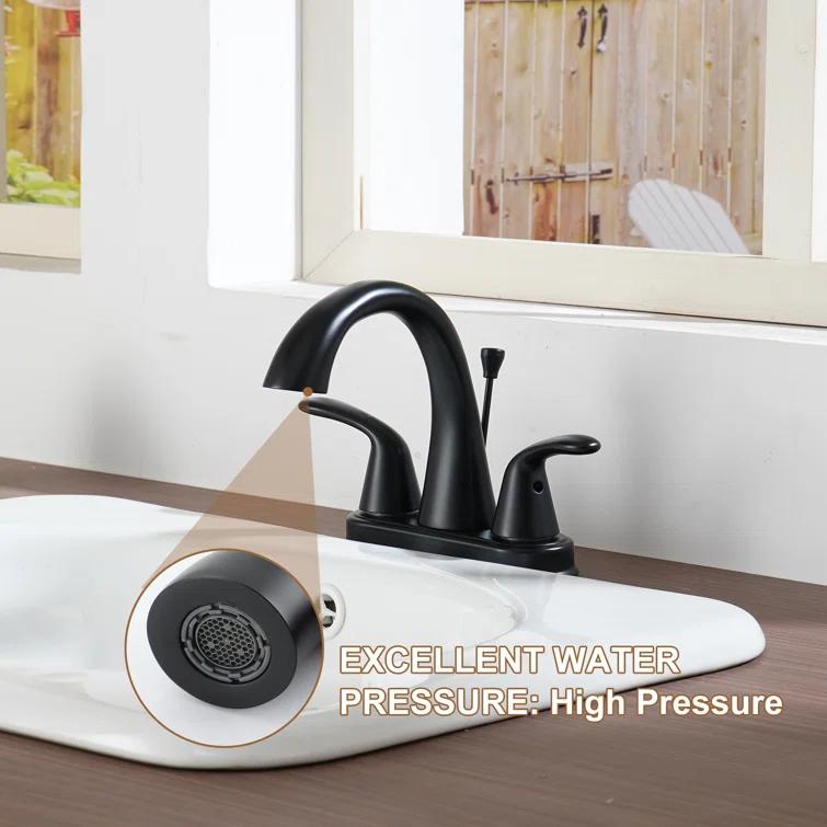2 Handle Bathroom Faucet with Drain