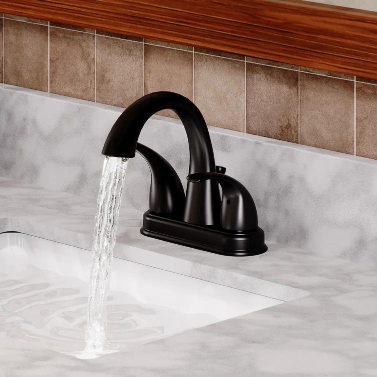 2 Handle Bathroom Faucet with Drain