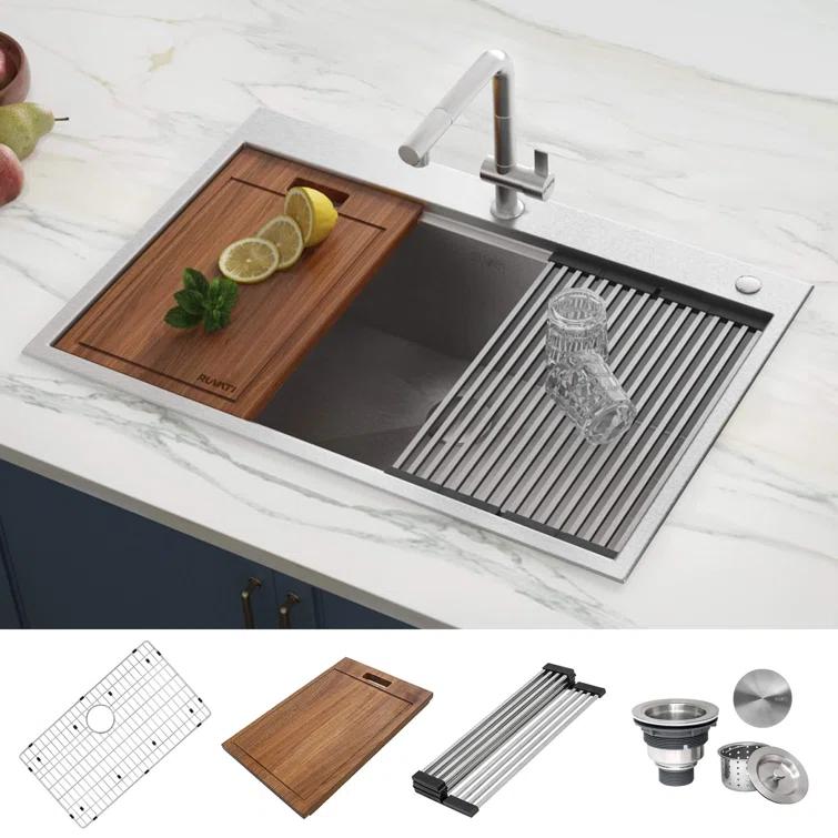22'' L Drop-In Single Bowl Stainless Steel Kitchen Sink