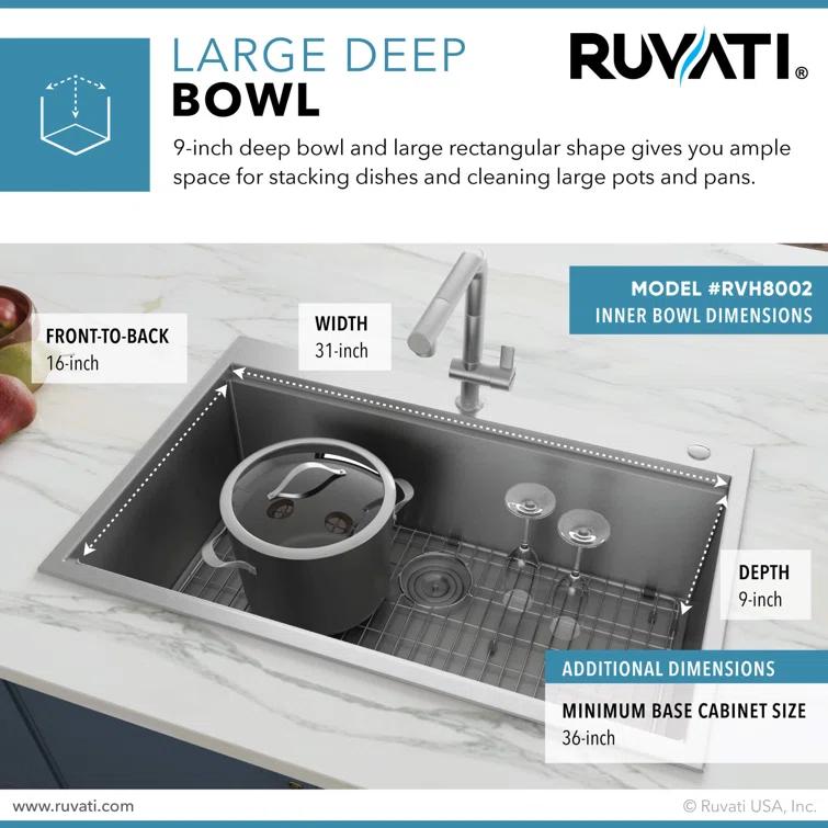 22'' L Drop-In Single Bowl Stainless Steel Kitchen Sink