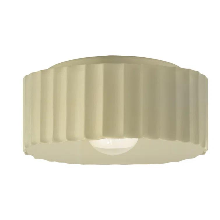 Vanilla Gloss Ceramic Flush Mount Ceiling Light