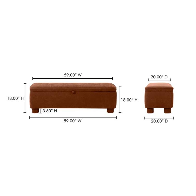 Asner Storage Bench - Dark Rust