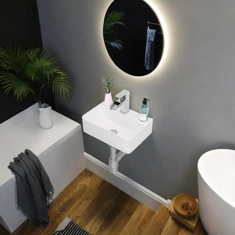 APRESSHUI AH-BS1410LGP APRESSHUI 10'' Ceramic Rectangular Bathroom Sink
