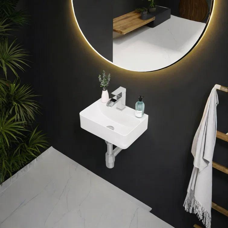 APRESSHUI AH-BS1410LGP APRESSHUI 10'' Ceramic Rectangular Bathroom Sink