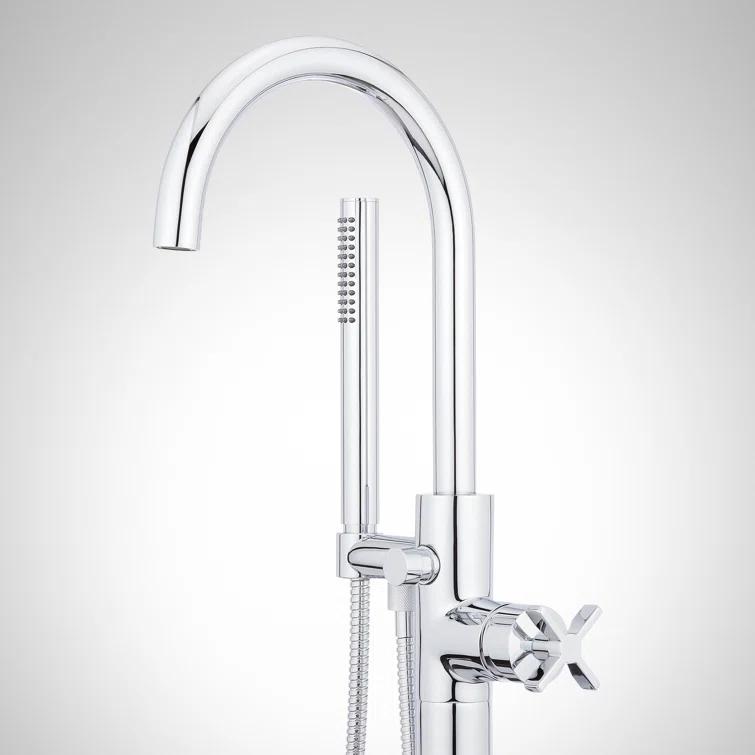 Vassor Floor Mounted Tub Filler Faucet with Hand Shower