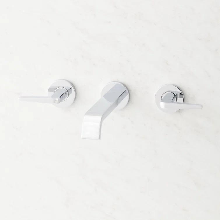 Drea 1.2 GPM Wall Mounted Widespread Bathroom Faucet