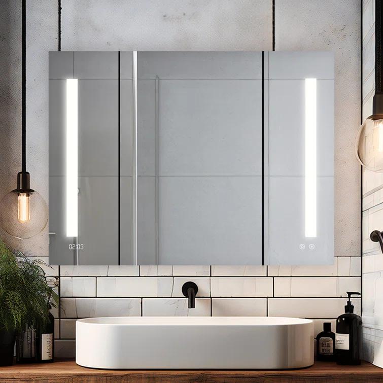 AQUADOM AQUADOM Signature Royale 36" W x 30" H x 5" D LED Medicine Cabinet, Defogger, LED 3X Makeup Mirror, Electrical Outlets