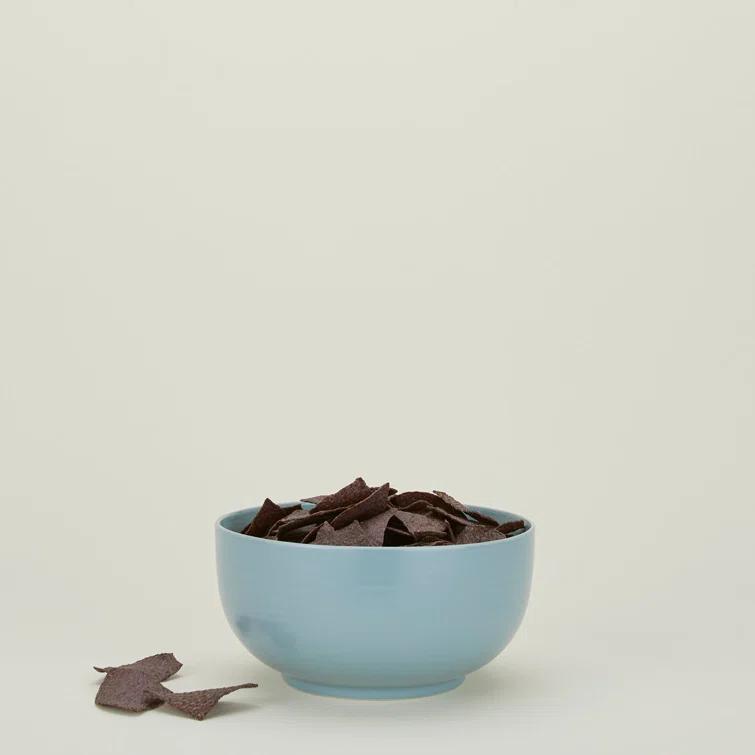 Sky Blue Ceramic Modern Serving Bowl