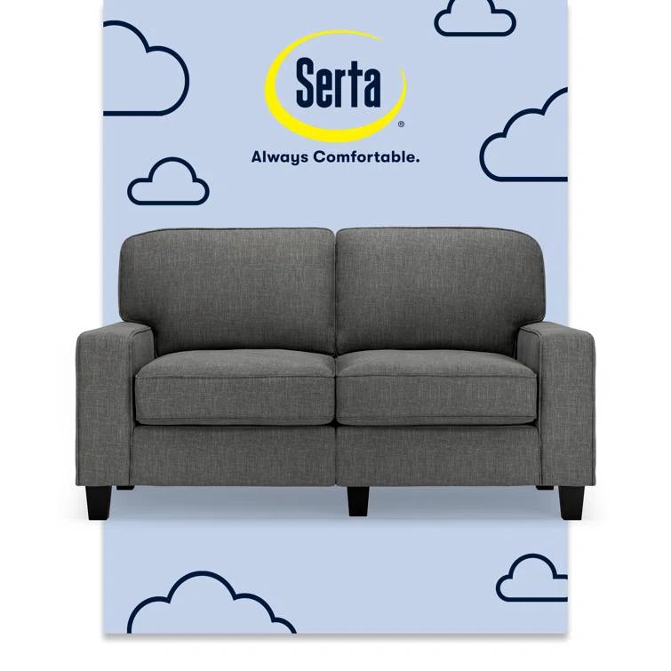 Serta Palisades 61" Track Arm Sofa, Easy Care Fabric, Soft Pillow Back, Pocket Coil Seat Cushions