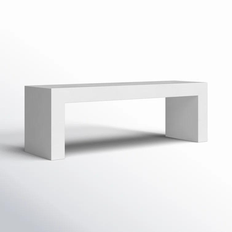 Lazarus White Fiber-Reinforced Concrete Outdoor Dining Bench