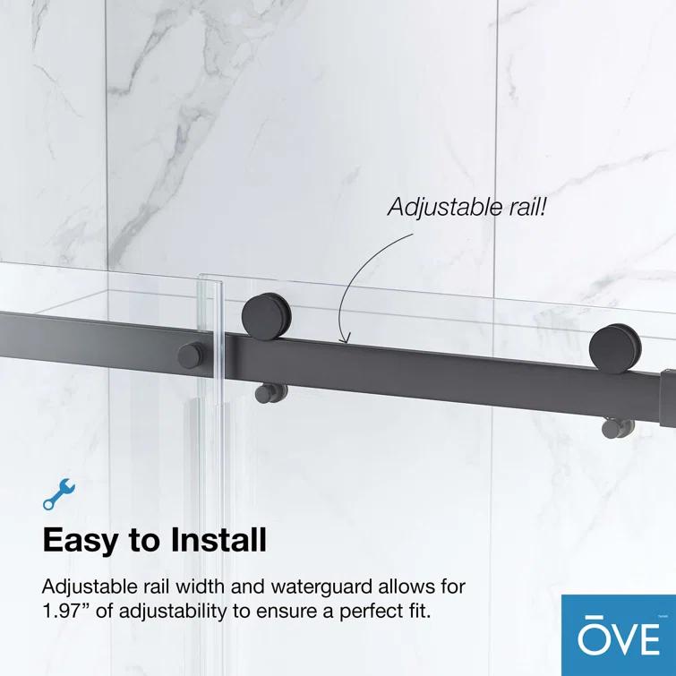 OVE Decors Bel Soft Close 60" x 78" Frameless Sliding Soft Close Shower Door
