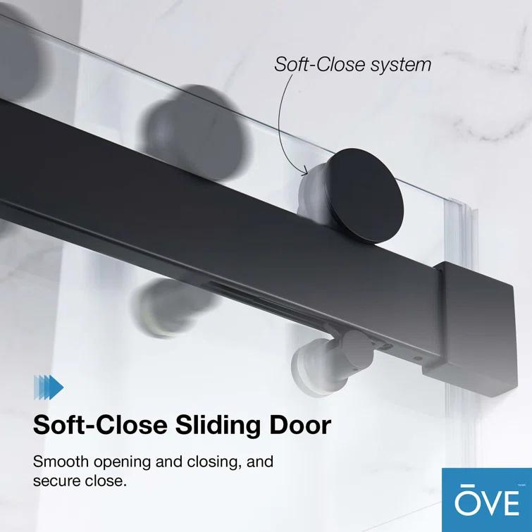 OVE Decors Bel Soft Close 60" x 78" Frameless Sliding Soft Close Shower Door
