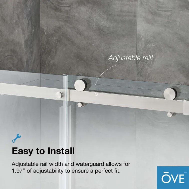 OVE Decors Bel Soft Close 60" x 78" Frameless Sliding Soft Close Shower Door