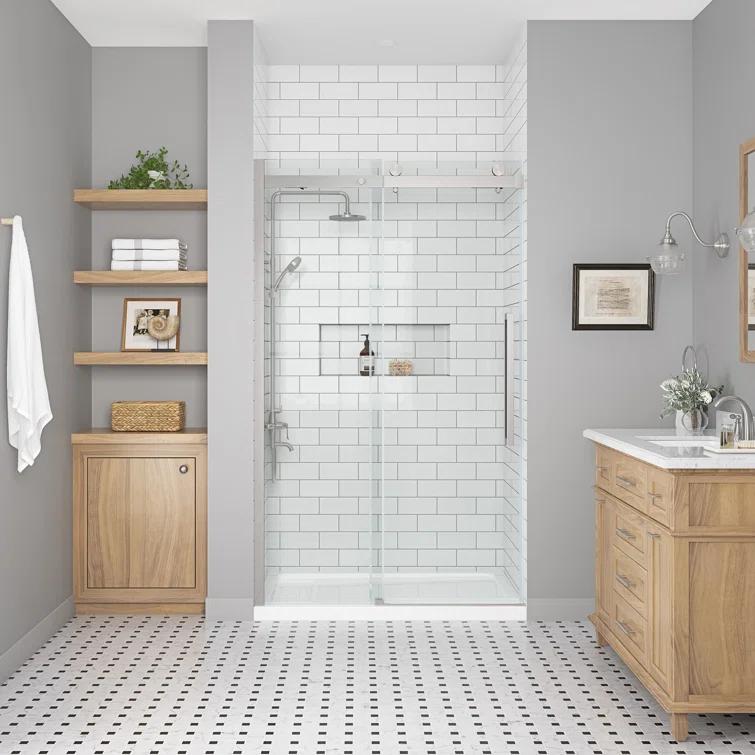 OVE Decors Bel Soft Close 48" x 78" Frameless Sliding Soft Close Shower Door