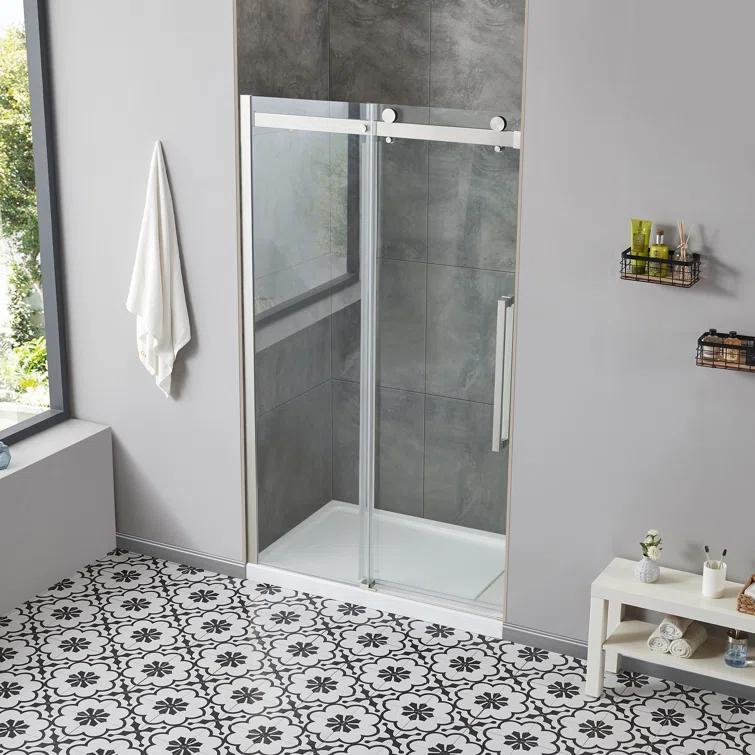 OVE Decors Bel Soft Close 48" x 78" Frameless Sliding Soft Close Shower Door