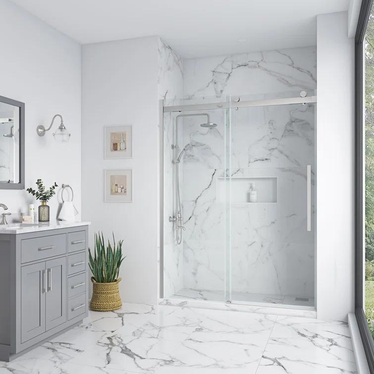 OVE Decors Bel Soft Close 60" x 78" Frameless Sliding Soft Close Shower Door
