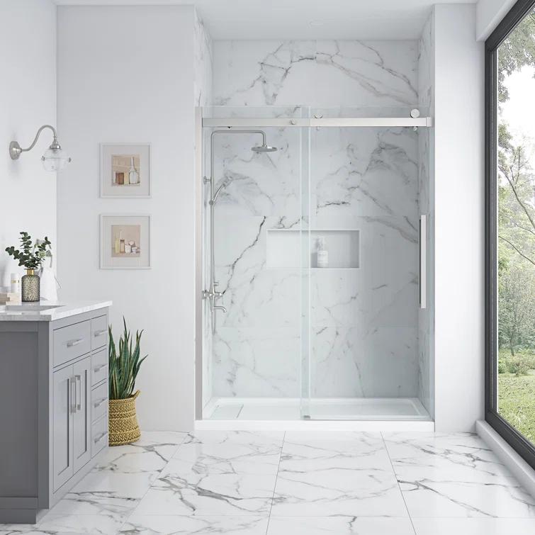 OVE Decors Bel Soft Close 60" x 78" Frameless Sliding Soft Close Shower Door