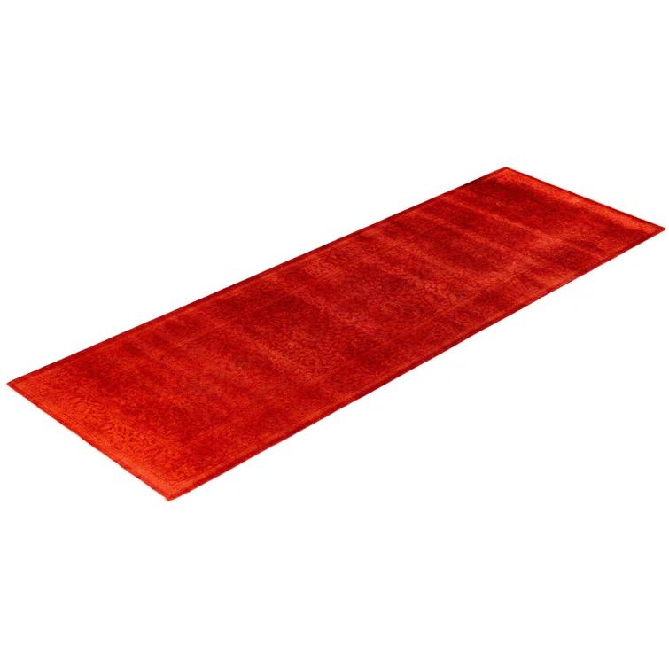 Solo Rugs Overyed One-of-a-Kind Runner 2'7" X 7'7" New Age Runner Wool Area Rug Orange/Red