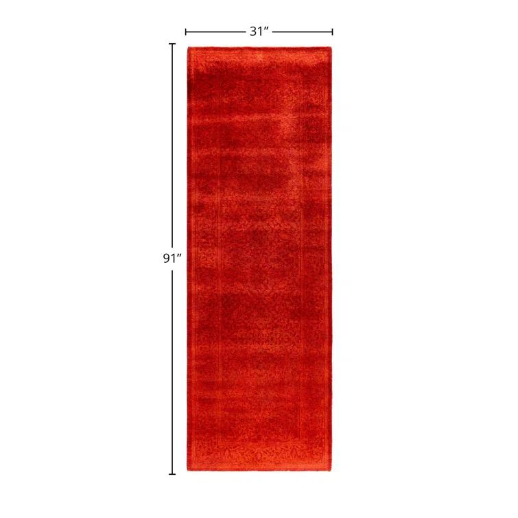 Solo Rugs Overyed One-of-a-Kind Runner 2'7" X 7'7" New Age Runner Wool Area Rug Orange/Red