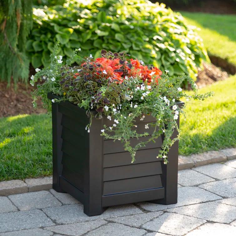 Mayne Inc. Lakeland Square Resin Planter with Water Reservoir