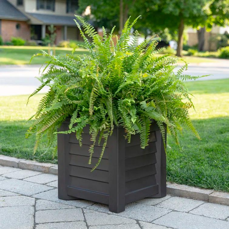 Mayne Inc. Lakeland Square Resin Planter with Water Reservoir