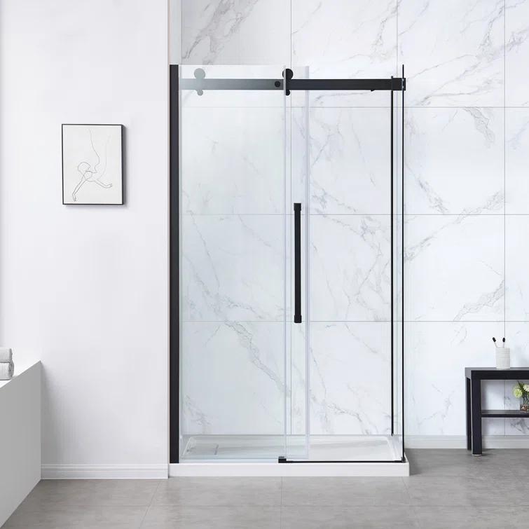 OVE Decors Bel Soft Close Stainless Steel 3-Piece 32-in x 48-in x 81-in Base/Door Corner Shower Kit