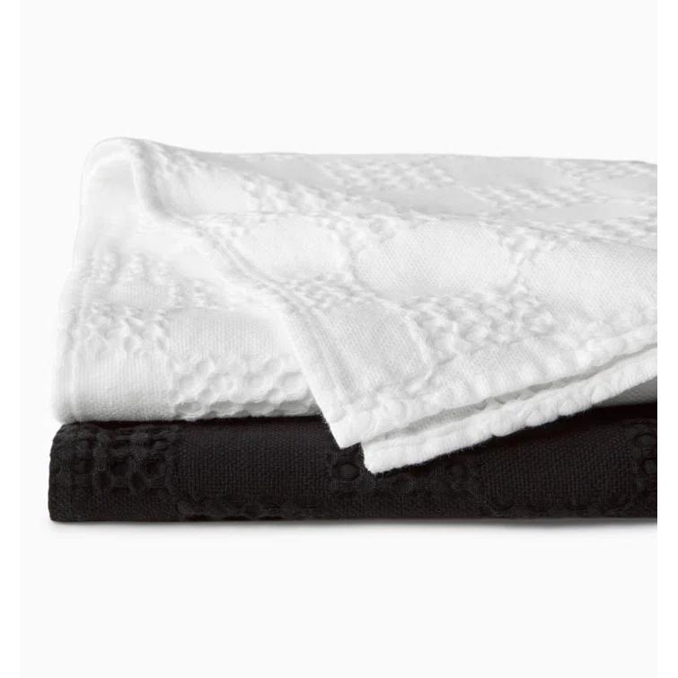 White Cotton Waffle Weave Kitchen Towel Set