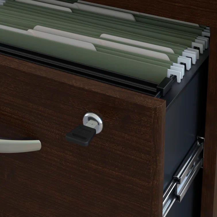 Series C Bow Front Left Handed L Shaped Desk with 2 Mobile Pedestals