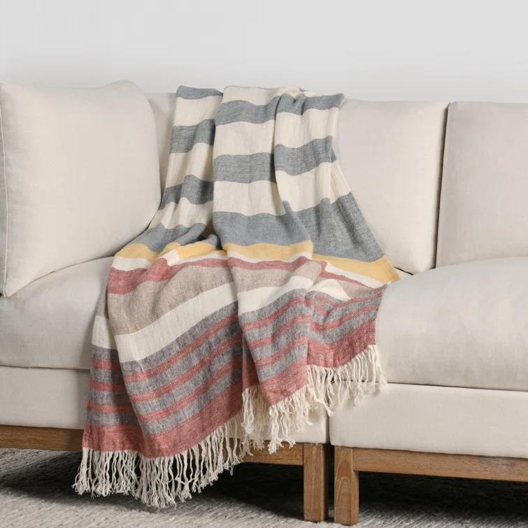 Villa by Classic Home Crawford Hand Woven Throw Blanket