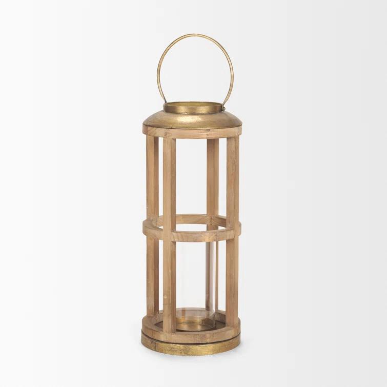 Bella Rustic Black Wood & Metal Oversized Hanging Candle Lantern