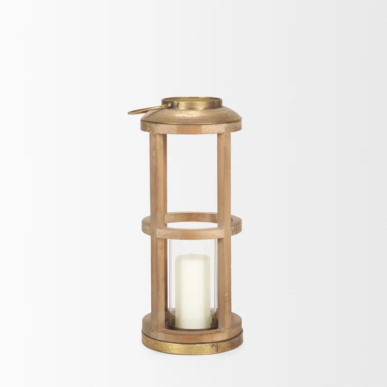 Bella Rustic Black Wood & Metal Oversized Hanging Candle Lantern