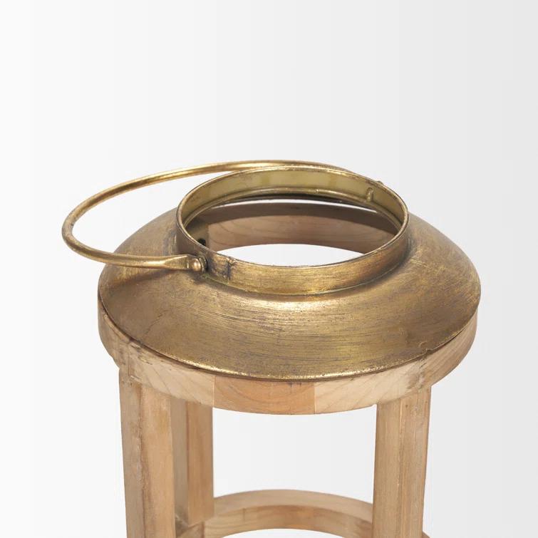 Bella Rustic Black Wood & Metal Oversized Hanging Candle Lantern