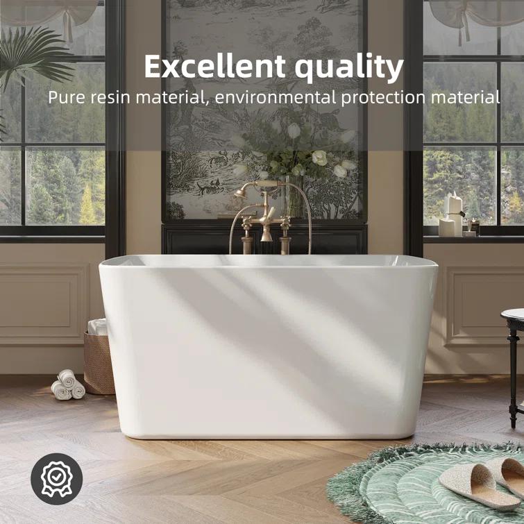 49'' x 27.95'' Freestanding Soaking Acrylic Bathtub
