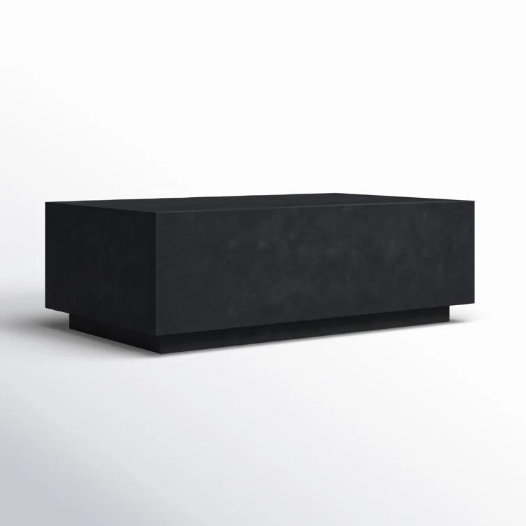 Onyx Black Glass Fiber Reinforced Concrete Outdoor Coffee Table