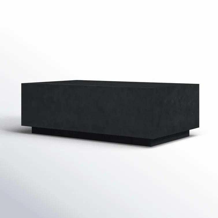 Onyx Black Glass Fiber Reinforced Concrete Outdoor Coffee Table